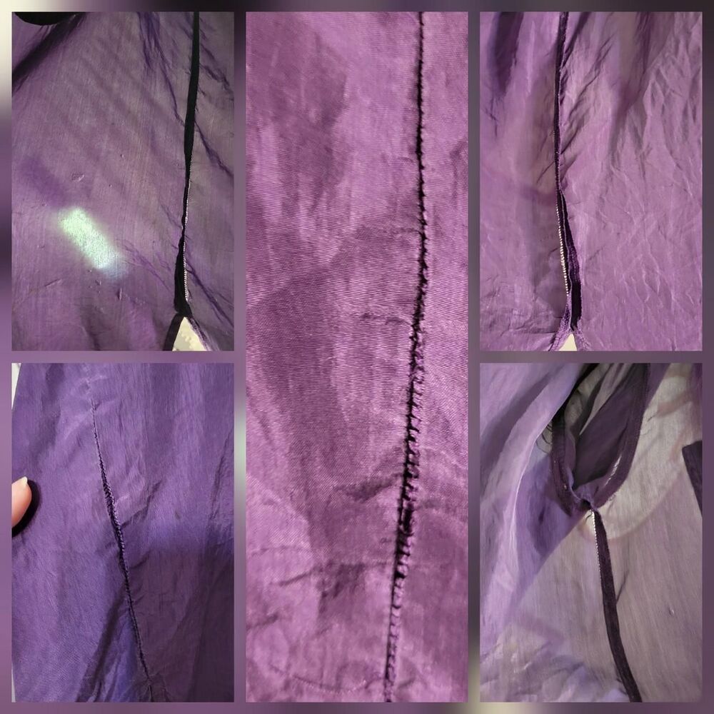 VTG 90s Robert Stock Men's S Purple Silk Shirt - Picture 6 of 6